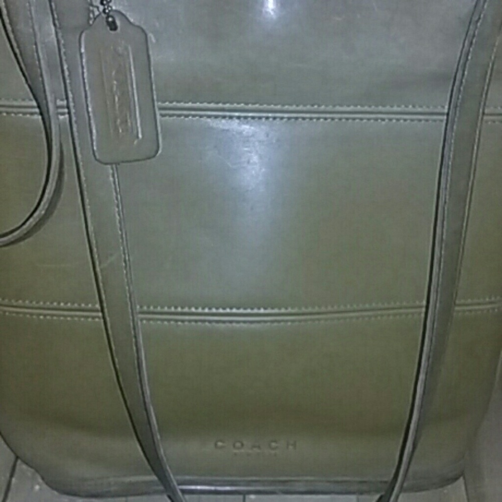 Soft leather vintage coach tote bag